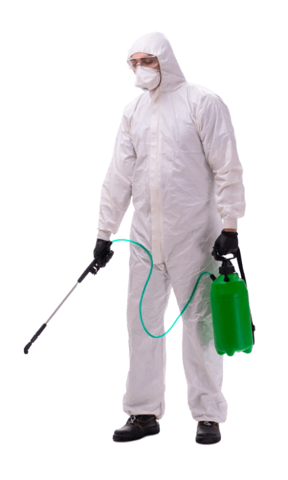 Man applying pest products